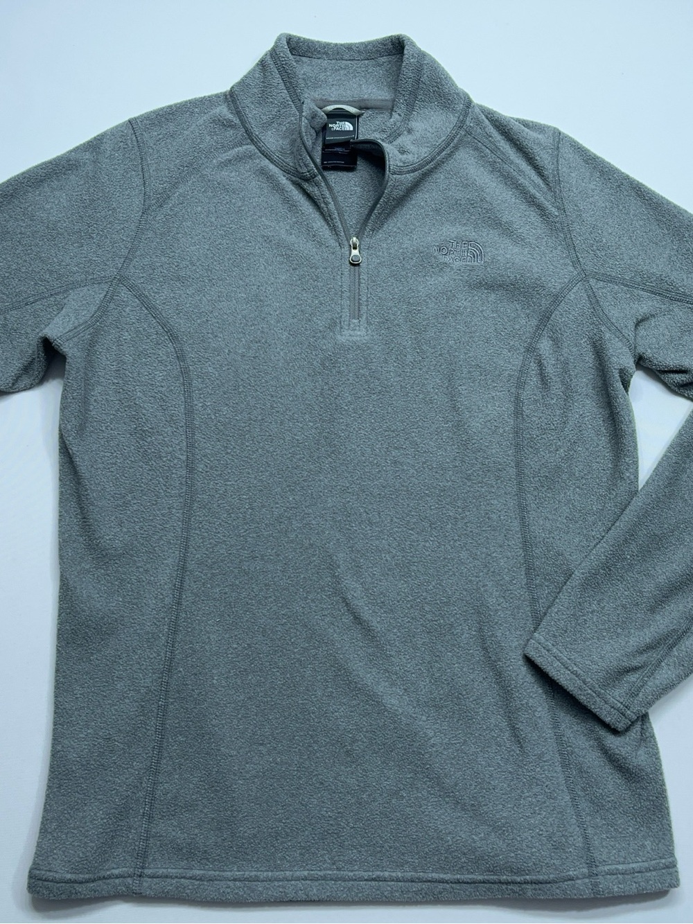 The North Face 1/4 Zip Fleece Pullover Womens Size Medium Gray Lightweight